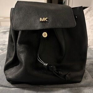 Michael Kors Black Pebbled Backpack